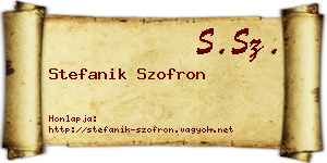 Stefanik Szofron névjegykártya